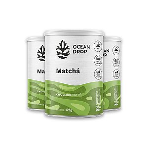 Kit 3 Matchá em pó Chá Verde Ocean Drop Vegano 125g