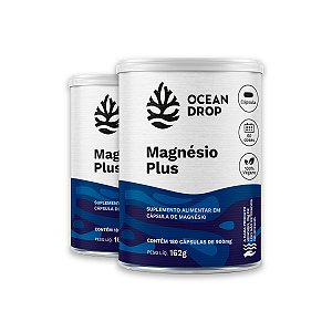 Kit 2 Magnésio Plus 4 magnésios Ocean Drop Vegano 180 Cápsulas