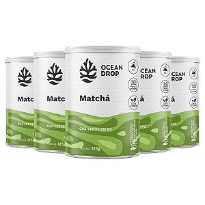Kit 5 Matchá em pó Chá Verde Ocean Drop Vegano 125g