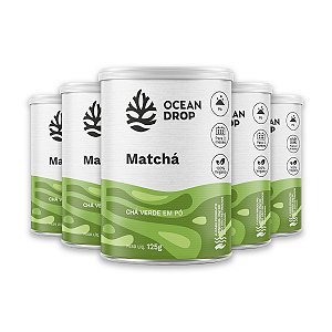 Kit 5 Matchá em pó Chá Verde Ocean Drop Vegano 125g