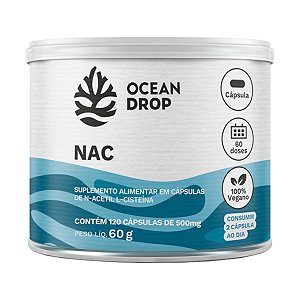 NAC Acetilcisteína Ocean Drop Vegano 120 Cápsulas