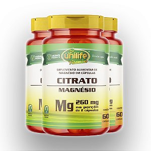 Kit 5 Magnésio citrato Unilife 350mg 60 cápsulas