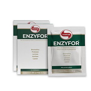 Kit 2 Enzyfor Enzimas Digestivas Vitafor 3g 30 Sachês