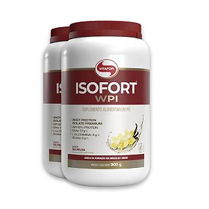 Kit 2 Whey Protein Isofort Vitafor 900g Baunilha