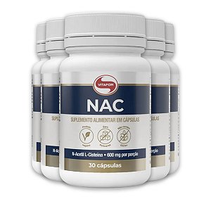 Kit 5 NAC N-Acetil L-Cisteína Vitafor 600mg 30 Cápsulas