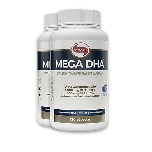 Kit 2 Mega DHA Vitafor 1500mg 120 Cápsulas