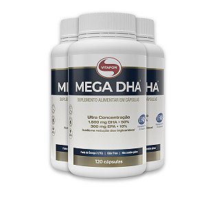 Kit 3 Mega DHA Vitafor 1500mg 120 Cápsulas