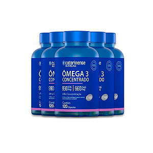 Kit 5 Ômega 3 Plus Ultra Concentrado Catarinense 120 Cápsulas