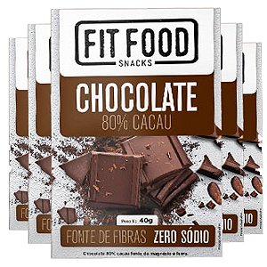 kit 5 Chocolate 80% Cacau Fit Food