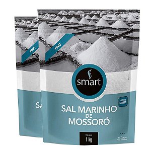 Kit 2 Sal Marinho Fino de Mossoró 1kg Smart temperos