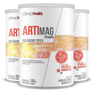 Kit 3 ARTIMAG Colágeno TIPO 2 II Clinic Mais 150g