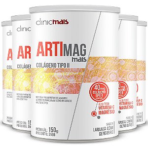 Kit 5 ARTIMAG Colágeno TIPO 2 II Clinic Mais 150g