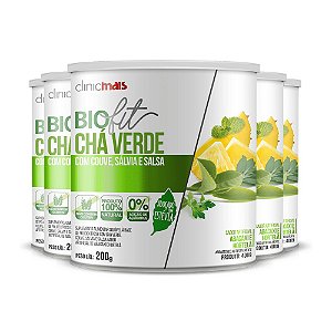 Kit 5 Solúvel Biofit Chá Verde Adoçado com Estévia 200g Clinicmais