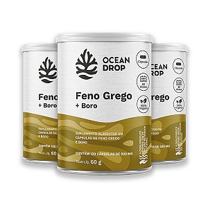 Kit 3 Feno Grego e Boro Ocean Drop 120 Cápsulas