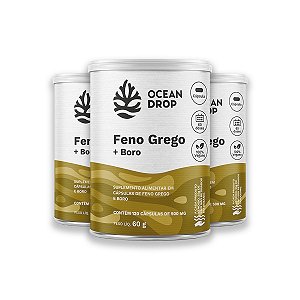 Kit 3 Feno Grego e Boro Ocean Drop 120 Cápsulas