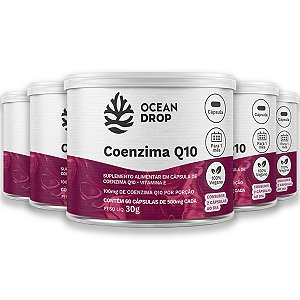 Kit 5 Coenzima Q10 e Vit. E Ocean Drop 60 Cápsulas