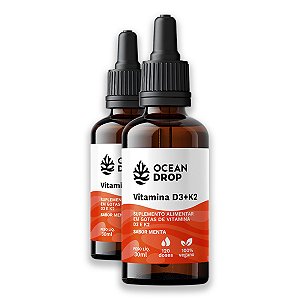 Kit 2 Vitamina D3 K2 30ml Ocean Drop Sabor Menta