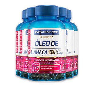 Kit 5 Óleo de Linhaça Catarinense 120 Cápsulas