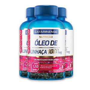 Kit 3 Óleo de Linhaça Catarinense 120 Cápsulas