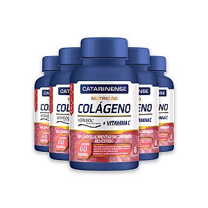 Kit 5 Colágeno Verisol e Vit. C Catarinense 60 Cápsulas