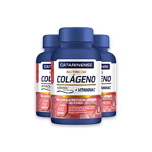 Kit 3 Colágeno Verisol e Vit. C Catarinense 60 Cápsulas