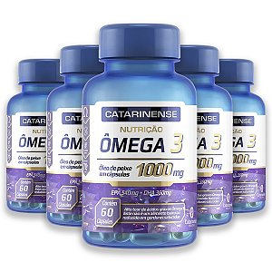 Kit 5 Ômega 3 1000mg Catarinense 60 Cápsulas