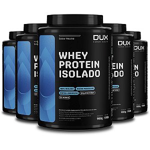 Kit 5 Whey Protein Dux  Isolado Neutro 900g