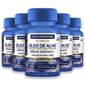 Kit 5 Óleo de Alho 3mg Catarinense 60 Cápsulas