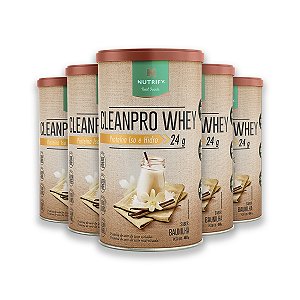 Kit 5 CleanPro Whey Baunilha Nutrify 450g