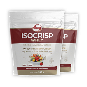 Whey Protein Isocrisp Vitafor 240g Neutro | Kit 2