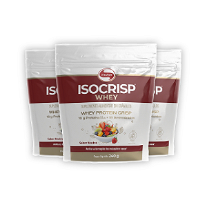 Whey Protein Isocrisp Vitafor 240g Neutro | Kit 3