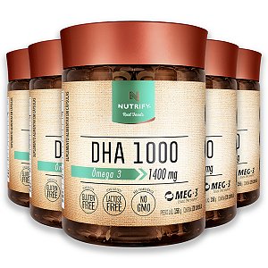 Kit 5 Ômega 3 DHA Nutrify 120 Cápsulas
