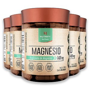 Kit 5 Magnésio Nutrify 60 Cápsulas