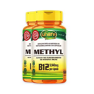 Kit 2 Vitamina B12 Methyl Unilife Vegano 60 cápsulas