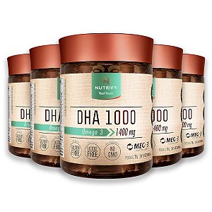Kit 5 Ômega 3 DHA 1000 1400mg Nutrify 60 Cápsulas