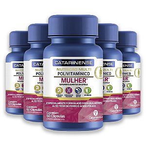 Kit 5 Multipolivitamínico Mulher Catarinense 60 Cápsulas