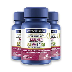 Kit 3 Multipolivitamínico Mulher Catarinense 60 Cápsulas