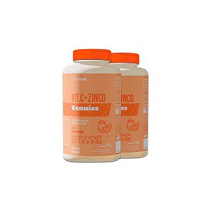 Kit 2 Vit.C + Zinco Gummies Clinicmais 30 Gomas Laranja