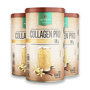 Kit 3 Collagen Colágeno Hidrolisado Nutrify Baunilha 450g