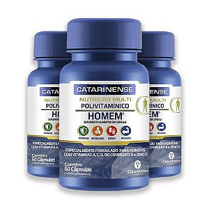 Kit 3 Multipolivitamínico Homem Catarinense 60 Cápsulas