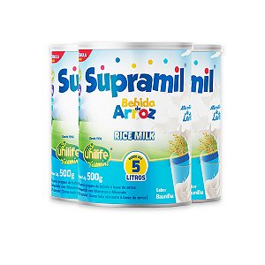 Kit 3 Supramil Bebida Rice Milk Unilife 500g