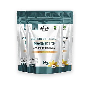 Kit 3 Cloreto de Magnésio P.A Magneclor Unilife 1kg