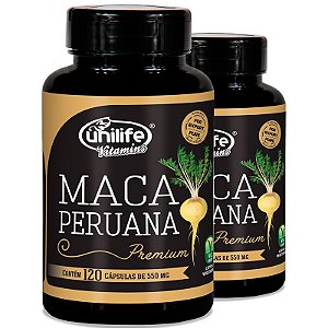 Kit 2 Maca Peruana Premium 550mg Unilife 120 cápsulas