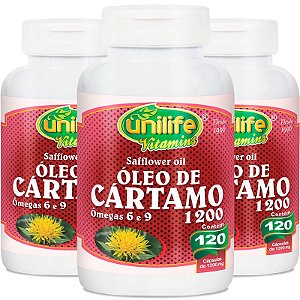 Kit 3 Óleo de Cartamo 1200mg com 120 cápsulas Unilife