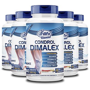 Kit 5 Condrol Dimalex 1000mg Unilife 60 Comprimidos