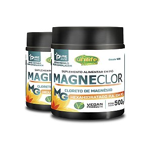 Kit 2 Magneclor Cloreto de Magnésio P.A Unilife 500g
