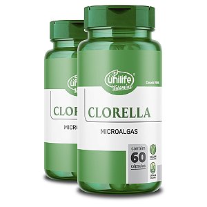 Kit 2 Clorella 500MG Unilife 60 Cápsulas