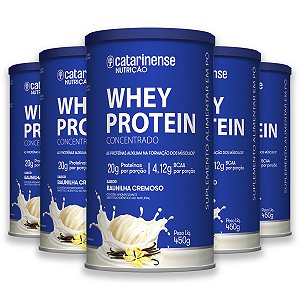 Kit 5 Whey Protein Concentrado Catarinense 450g Baunilha