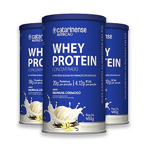 Kit 3 Whey Protein Concentrado Catarinense 450g Baunilha