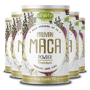 Kit 5 Maca Peruana em Pó Premium Unilife 150g